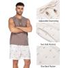imageCOOFANDY Mens Linen Shorts Casual Elastic Waist Drawstring Summer Beach ShortsWhite Fish Bone