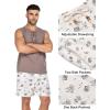 imageCOOFANDY Mens Linen Shorts Casual Elastic Waist Drawstring Summer Beach ShortsWhite Palm