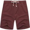 imageCOOFANDY Mens Linen Shorts Casual Elastic Waist Drawstring Summer Beach ShortsWine Red