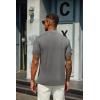 imageCOOFANDY Mens Mock Neck T Shirt Short Sleeve Slim Fit Basic Casual TShirts Solid Color Pullover TeeAdark Grey