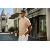 imageCOOFANDY Mens Mock Neck T Shirt Short Sleeve Slim Fit Basic Casual TShirts Solid Color Pullover TeeAkhaki