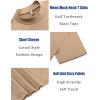 imageCOOFANDY Mens Mock Neck T Shirt Short Sleeve Slim Fit Basic Casual TShirts Solid Color Pullover TeeAkhaki