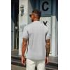 imageCOOFANDY Mens Mock Neck T Shirt Short Sleeve Slim Fit Basic Casual TShirts Solid Color Pullover TeeAlight Grey