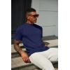 imageCOOFANDY Mens Mock Neck T Shirt Short Sleeve Slim Fit Basic Casual TShirts Solid Color Pullover TeeAnavy Blue