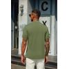 imageCOOFANDY Mens Mock Neck T Shirt Short Sleeve Slim Fit Basic Casual TShirts Solid Color Pullover TeeArmy Green