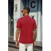 imageCOOFANDY Mens Mock Neck T Shirt Short Sleeve Slim Fit Basic Casual TShirts Solid Color Pullover TeeAwine Red