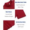 imageCOOFANDY Mens Mock Neck T Shirt Short Sleeve Slim Fit Basic Casual TShirts Solid Color Pullover TeeAwine Red