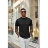 imageCOOFANDY Mens Mock Neck T Shirt Short Sleeve Slim Fit Basic Casual TShirts Solid Color Pullover TeeB2 Pack Black