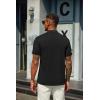 imageCOOFANDY Mens Mock Neck T Shirt Short Sleeve Slim Fit Basic Casual TShirts Solid Color Pullover TeeBblackArmy Green