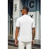 imageCOOFANDY Mens Mock Neck T Shirt Short Sleeve Slim Fit Basic Casual TShirts Solid Color Pullover TeeBwhiteNavy Blue