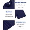 imageCOOFANDY Mens Mock Neck T Shirt Short Sleeve Slim Fit Basic Casual TShirts Solid Color Pullover TeeBwhiteNavy Blue