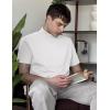 imageCOOFANDY Mens Mock Turtleneck Shirts Casual Premium Cotton Short Sleeve Shirt 2025 Basic Half Neck TShirtsAll White