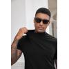 imageCOOFANDY Mens Mock Turtleneck Shirts Casual Premium Cotton Short Sleeve Shirt 2025 Basic Half Neck TShirtsBlack