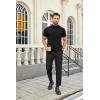 imageCOOFANDY Mens Mock Turtleneck Shirts Casual Premium Cotton Short Sleeve Shirt 2025 Basic Half Neck TShirtsBlack
