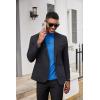 imageCOOFANDY Mens Mock Turtleneck Shirts Casual Premium Cotton Short Sleeve Shirt 2025 Basic Half Neck TShirtsBlue