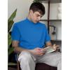 imageCOOFANDY Mens Mock Turtleneck Shirts Casual Premium Cotton Short Sleeve Shirt 2025 Basic Half Neck TShirtsBlue