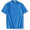 imageCOOFANDY Mens Mock Turtleneck Shirts Casual Premium Cotton Short Sleeve Shirt 2025 Basic Half Neck TShirtsBlue