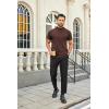 imageCOOFANDY Mens Mock Turtleneck Shirts Casual Premium Cotton Short Sleeve Shirt 2025 Basic Half Neck TShirtsBrown