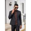 imageCOOFANDY Mens Mock Turtleneck Shirts Casual Premium Cotton Short Sleeve Shirt 2025 Basic Half Neck TShirtsBrown