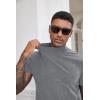 imageCOOFANDY Mens Mock Turtleneck Shirts Casual Premium Cotton Short Sleeve Shirt 2025 Basic Half Neck TShirtsGray
