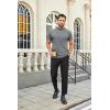 imageCOOFANDY Mens Mock Turtleneck Shirts Casual Premium Cotton Short Sleeve Shirt 2025 Basic Half Neck TShirtsGray