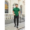 imageCOOFANDY Mens Mock Turtleneck Shirts Casual Premium Cotton Short Sleeve Shirt 2025 Basic Half Neck TShirtsGreen