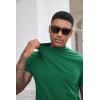 imageCOOFANDY Mens Mock Turtleneck Shirts Casual Premium Cotton Short Sleeve Shirt 2025 Basic Half Neck TShirtsGreen