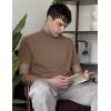 imageCOOFANDY Mens Mock Turtleneck Shirts Casual Premium Cotton Short Sleeve Shirt 2025 Basic Half Neck TShirtsKhaki