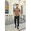 imageCOOFANDY Mens Mock Turtleneck Shirts Casual Premium Cotton Short Sleeve Shirt 2025 Basic Half Neck TShirtsKhaki