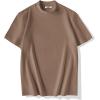imageCOOFANDY Mens Mock Turtleneck Shirts Casual Premium Cotton Short Sleeve Shirt 2025 Basic Half Neck TShirtsKhaki