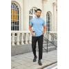 imageCOOFANDY Mens Mock Turtleneck Shirts Casual Premium Cotton Short Sleeve Shirt 2025 Basic Half Neck TShirtsLight Blue