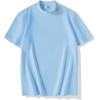 imageCOOFANDY Mens Mock Turtleneck Shirts Casual Premium Cotton Short Sleeve Shirt 2025 Basic Half Neck TShirtsLight Blue