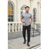 imageCOOFANDY Mens Mock Turtleneck Shirts Casual Premium Cotton Short Sleeve Shirt 2025 Basic Half Neck TShirtsLight Gray