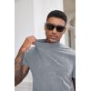 imageCOOFANDY Mens Mock Turtleneck Shirts Casual Premium Cotton Short Sleeve Shirt 2025 Basic Half Neck TShirtsLight Gray