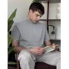 imageCOOFANDY Mens Mock Turtleneck Shirts Casual Premium Cotton Short Sleeve Shirt 2025 Basic Half Neck TShirtsLight Gray