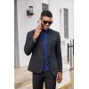 imageCOOFANDY Mens Mock Turtleneck Shirts Casual Premium Cotton Short Sleeve Shirt 2025 Basic Half Neck TShirtsNavy Blue