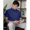 imageCOOFANDY Mens Mock Turtleneck Shirts Casual Premium Cotton Short Sleeve Shirt 2025 Basic Half Neck TShirtsNavy Blue