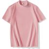 imageCOOFANDY Mens Mock Turtleneck Shirts Casual Premium Cotton Short Sleeve Shirt 2025 Basic Half Neck TShirtsPink