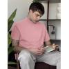imageCOOFANDY Mens Mock Turtleneck Shirts Casual Premium Cotton Short Sleeve Shirt 2025 Basic Half Neck TShirtsPink