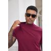 imageCOOFANDY Mens Mock Turtleneck Shirts Casual Premium Cotton Short Sleeve Shirt 2025 Basic Half Neck TShirtsRed