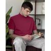 imageCOOFANDY Mens Mock Turtleneck Shirts Casual Premium Cotton Short Sleeve Shirt 2025 Basic Half Neck TShirtsRed