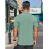 imageCOOFANDY Mens Mock Turtleneck Shirts Short Sleeve Casual Basic TShirts Ribbed Solid Pullover TopsGray Green
