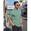 imageCOOFANDY Mens Mock Turtleneck Shirts Short Sleeve Casual Basic TShirts Ribbed Solid Pullover TopsGray Green