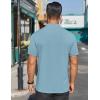 imageCOOFANDY Mens Mock Turtleneck Shirts Short Sleeve Casual Basic TShirts Ribbed Solid Pullover TopsGreenish Blue