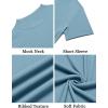 imageCOOFANDY Mens Mock Turtleneck Shirts Short Sleeve Casual Basic TShirts Ribbed Solid Pullover TopsGreenish Blue