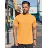 imageCOOFANDY Mens Mock Turtleneck Shirts Short Sleeve Casual Basic TShirts Ribbed Solid Pullover TopsYellow
