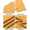 imageCOOFANDY Mens Mock Turtleneck Shirts Short Sleeve Casual Basic TShirts Ribbed Solid Pullover TopsYellow