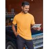 imageCOOFANDY Mens Mock Turtleneck Shirts Short Sleeve Casual Basic TShirts Ribbed Solid Pullover TopsYellow