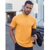 imageCOOFANDY Mens Mock Turtleneck Shirts Short Sleeve Casual Basic TShirts Ribbed Solid Pullover TopsYellow