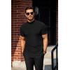 imageCOOFANDY Mens Mock Turtleneck Sweater Short Sleeve Turtle Neck Sweaters Casual Ribbed Knitted Pullover Tops Solid Basic TeeAblack